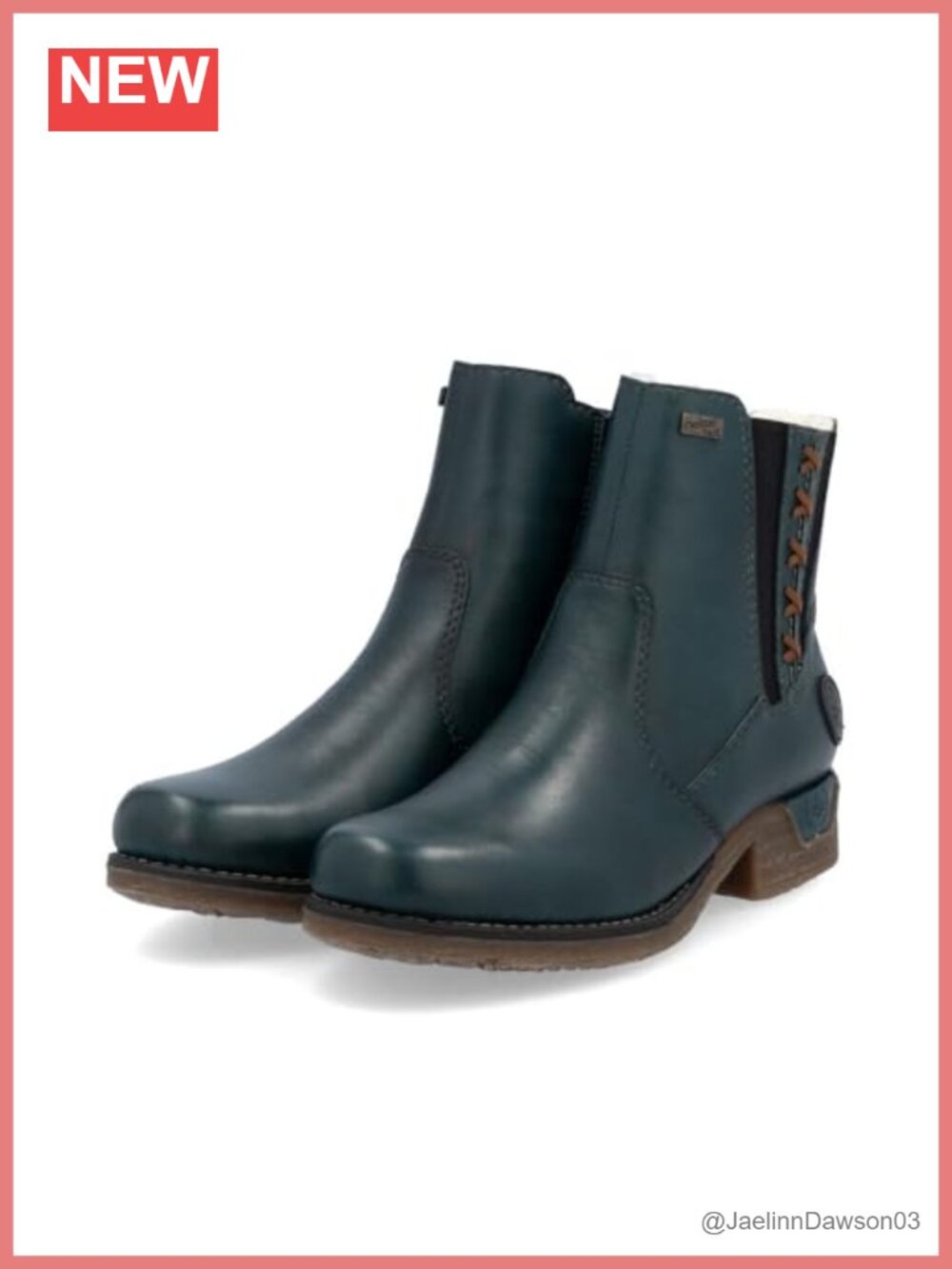 Rieker Women's Leather Chelsea Ankle Boots Water Resistant Low Heel